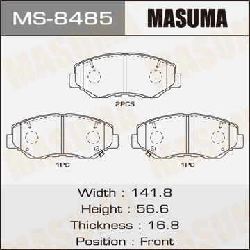 Колодки  дисковые  Masuma   AN-663     (1.12)   MS8485