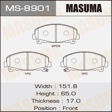 Колодки  дисковые  Masuma   AN-    ACCORD.V2400 front   (1.12)
