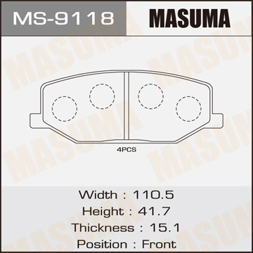 Колодки  дисковые  Masuma   AN-129 MS9118