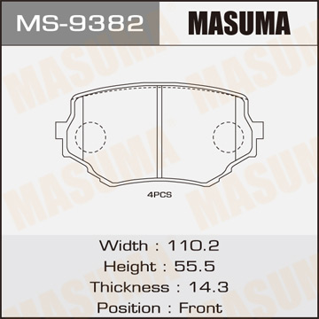 Колодки дисковые Masuma AN-451K (1.12) MS9382