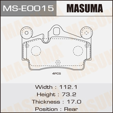 Колодки  дисковые  Masuma   Q7 rear   (1.12)