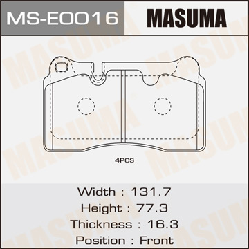 Колодки  дисковые  Masuma   TOUAREG front   (1.12)