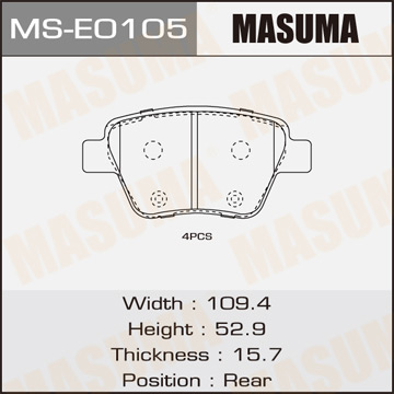 Колодки  дисковые  Masuma   JETTA front   (1.12)