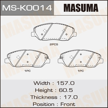 Колодки  дисковые  Masuma   SANTA FE GENESIS COUPE front   (1.8)