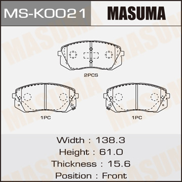 Колодки  дисковые  Masuma   IX35. TUCSON. SONATA front   (1.12)