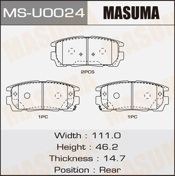 Колодки  дисковые  Masuma   CAPTIVA. DAEW00 rear   (1.12)