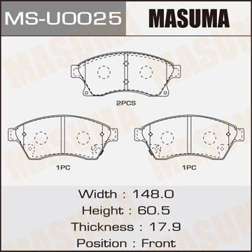 Колодки  дисковые  Masuma   CRUZEORLANDO front   (1.12)