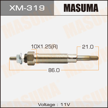 Свеча накаливания Masuma   PM-165 .4M40     (1.10.100)