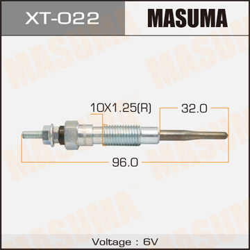 Свеча накаливания Masuma PT-147 .2L-T (1.10.100) Фотография Masuma XT022