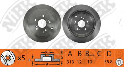 Диски тормозные  Rr  ACURA MDX 3.5L YD1 00-05