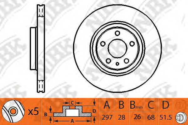 Диск тормозной заднйи MAZDA CX-5 2.0 2012 - по наст. время MAZDA CX-5 2.5 2015 - по н