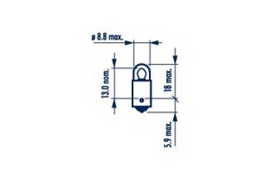 Комплект ламп накаливания 10шт в упаковке T2W 12V 2W BA9s