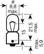 Лампа T4W  4W 12V цоколь BA9s ORIGINAL LINE