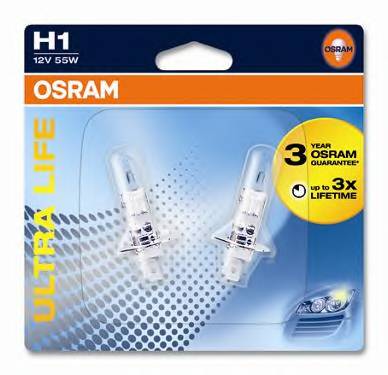 Лампа г с 2шт H1 (55W) P14 5s (ULTRA LIFE) блистер 12V 641