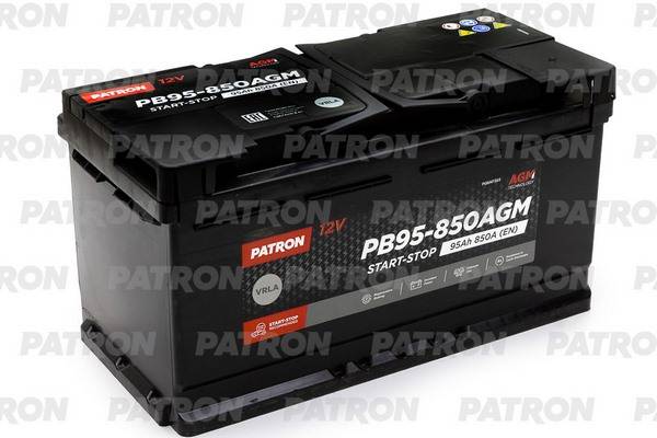 Аккумулятор PATRON AGM 12V 95AH 850A ETN 0(R+) B13 353x175x190mm 25.9kg