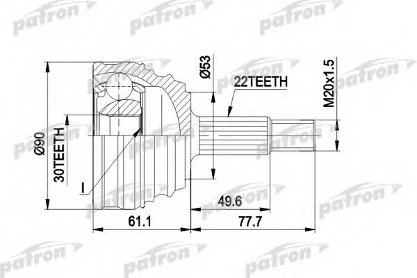 ШРУС наружн к-кт VW GOLF JETTA VENTO 18-20 1191- PASS