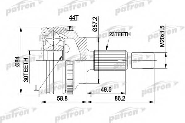 ШРУС наружн к-кт RENAULT KANGOO 12 16V 15 dCi 15 dCi 15