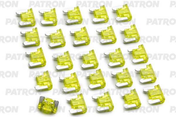 Предохранитель пласт.коробка 25шт LOW PROFILE MINI Fuse 20A желтый