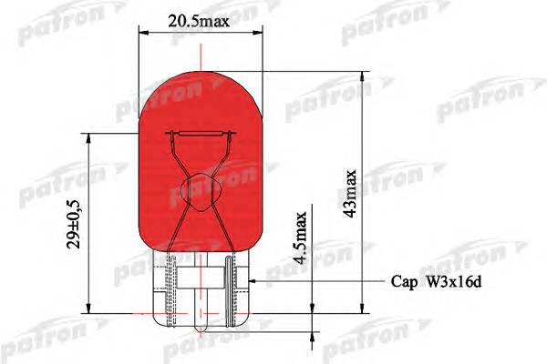 Лампа накаливания (10шт в упаковке) WY21W 12V 21W W3X16d (ор