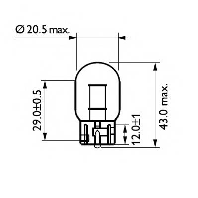 Комплект ламп накаливания блистер 2шт W21W 12V 21W W3X16D