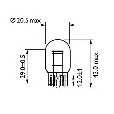 Комплект ламп накаливания блистер 2шт W21 5W 12V 21 5W W3X16