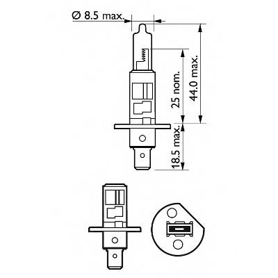 Лампа VisionPlus H1 12V 55W P14 5S (блистер 1 шт)