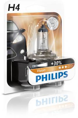 Лампа H4 12V- 60/55W (P43t) Vision +30% света (блистер 1шт.)