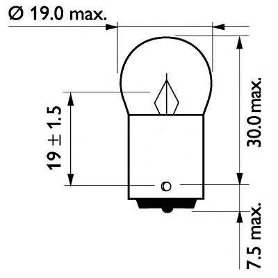 Автолампа R5W 12822 12V 5W BA15d CP