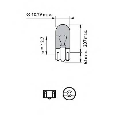 Лампа W5W White Vision 4300K 12V B2 (2шт)