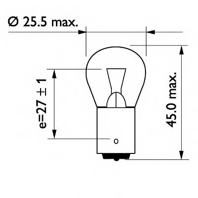 Лампа накаливания габаритного освещения P25 24V 18W