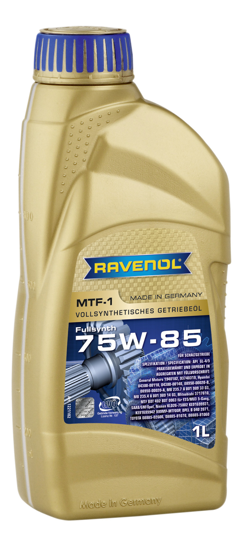 Трансмиссионное масло RAVENOL MTF -1 GL-4/GL-5 75W-85 ( 1л)