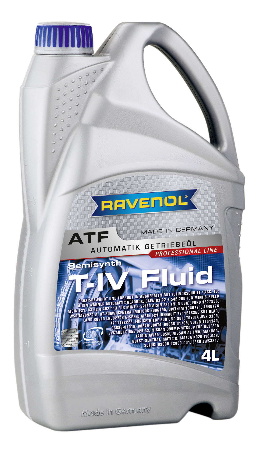 Трансмиссионное масло RAVENOL ATF T-IV Fluid ( 4л) new