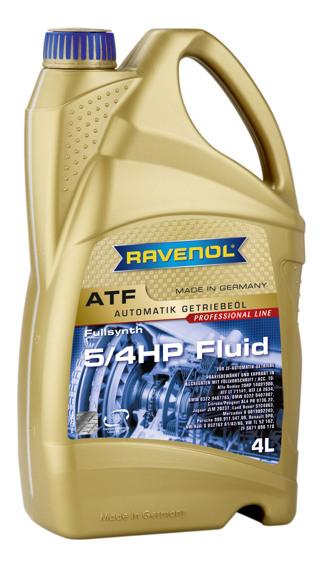 Трансмиссионное масло RAVENOL ATF 5/4 HP Fluid (4л) new