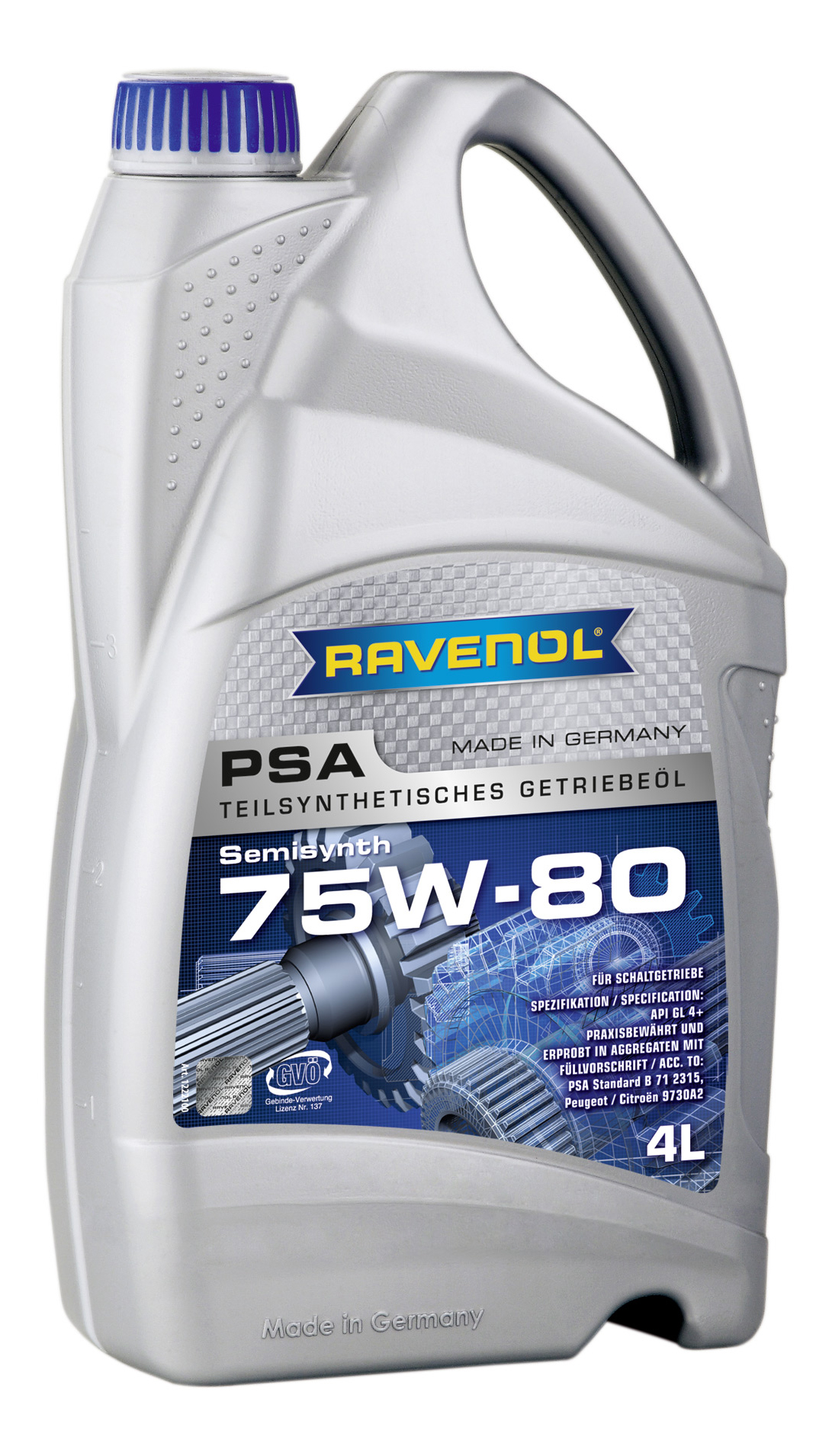 Трансмиссионное масло RAVENOL PSA 75w80 4л 1222100-004