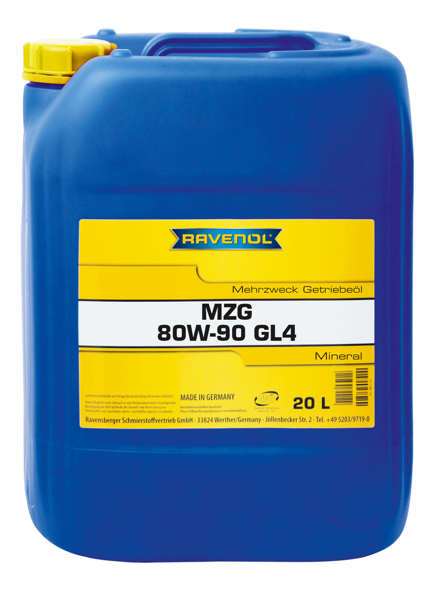 Трансмиссионное масло RAVENOL Getriebeoel MZG SAE 80W-90 GL-4 (20л) new