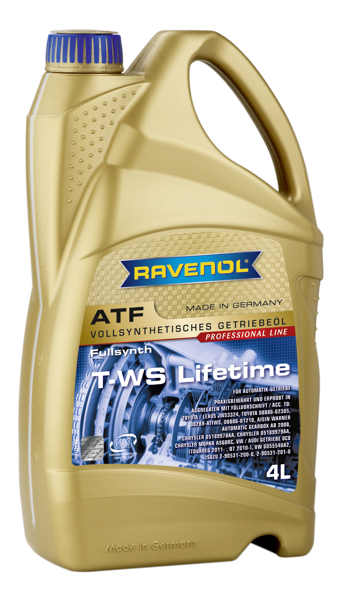 Трансмиссионное масло RAVENOL ATF T-WS Lifetime ( 4л) new