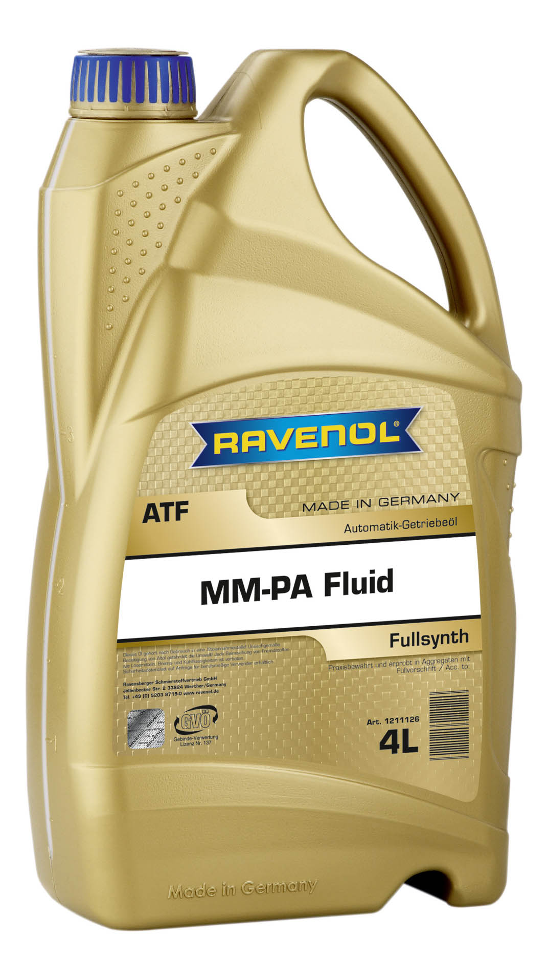 Трансмиссионное масло RAVENOL ATF MM-PA Fluid ( 4л)