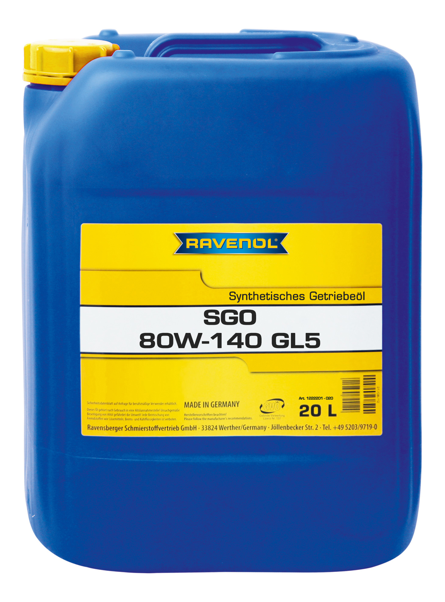 Трансмиссионное масло RAVENOL Getriebeoel SGO SAE 80W-140 (20л)