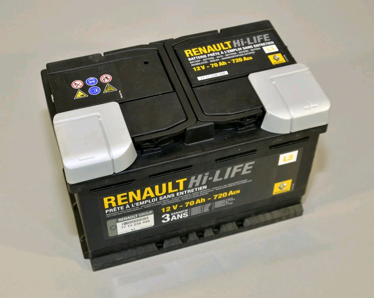 Аккумулятор RENAULT Hi-LIFE 70Ah 720A (обратная 0) 278x175x190 L3