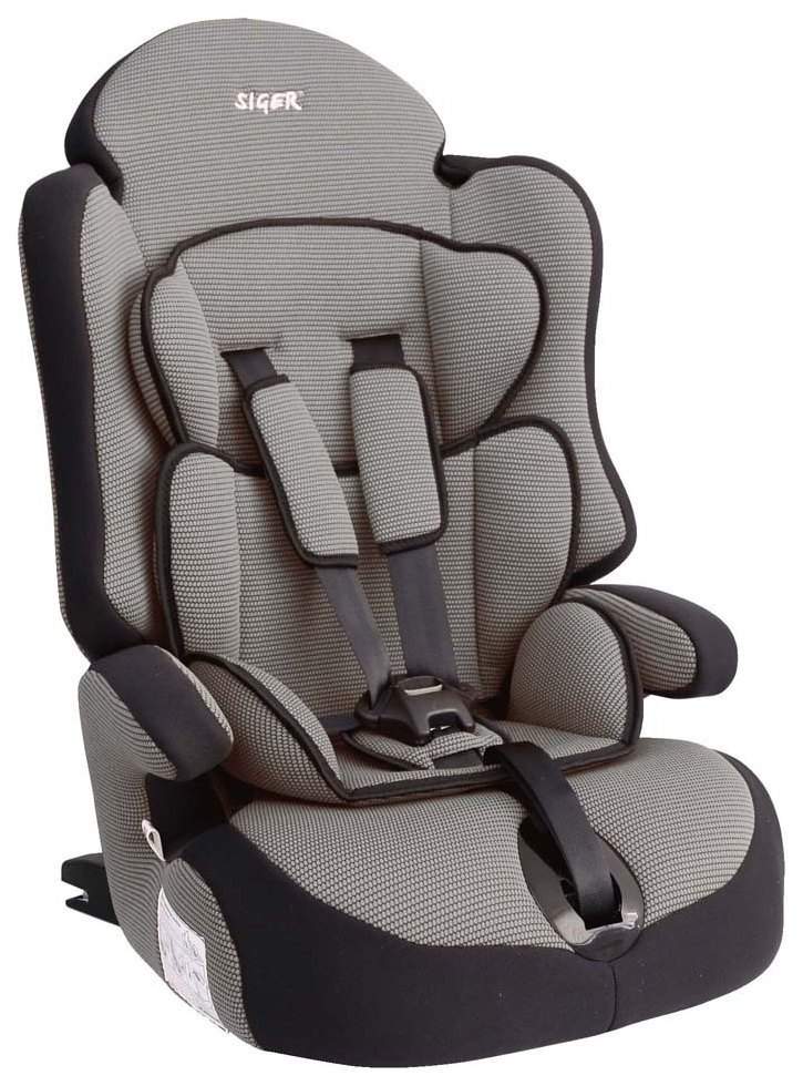 Детское автомобильное кресло SIGER  Прайм ISOFIX  серый. 1-12 лет. 9-36 кг. груп
