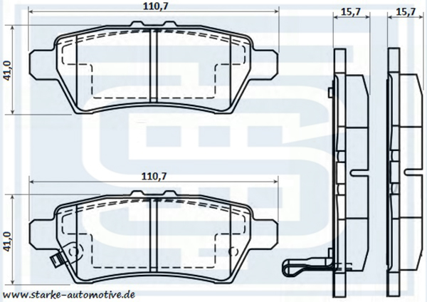 179-887_STARKE_Колодки тормозные зад. NISSAN PATHFINDER (R51)