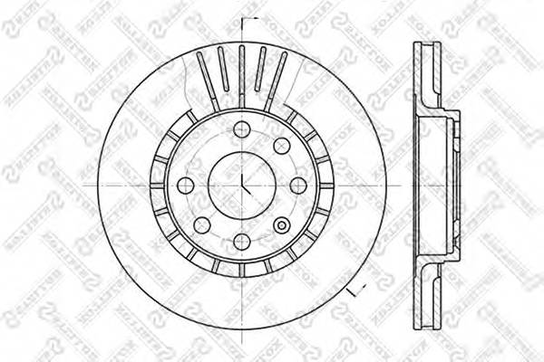 6020-3613V-SX диск тормозной передний Opel AstraAsconaKadett 14-2