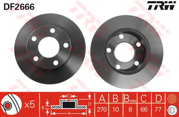 Тормдиск зад245x10 5 отв min 2