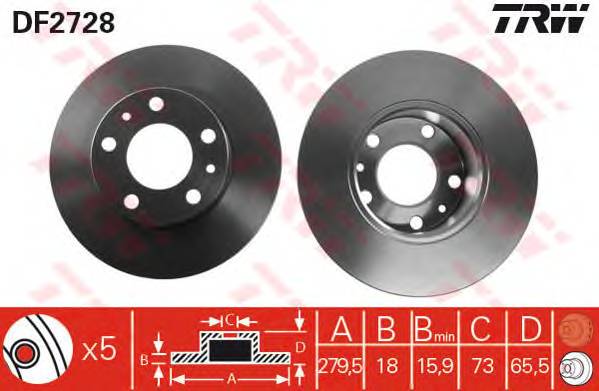 Диск торм  пер  DIAM 280 EP18