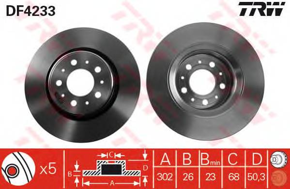 Диск тормозной передн VOLVO C70 кабрио 98-05 C70 купе 97-0