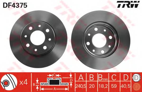 Диск тормозной передн FIAT PANDA 03-