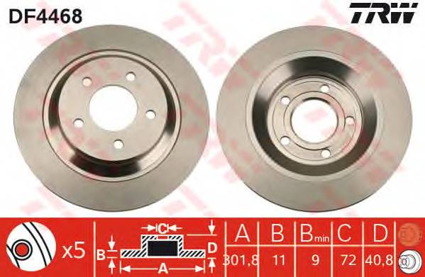 Диск тормозной задн MAZDA 5 (CR19) 05-