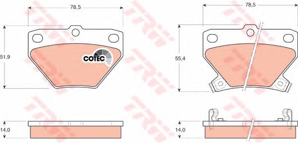 Колодки задн Toyota Celica 99-   Corolla 01- 06-   Matrix 01-   Prius