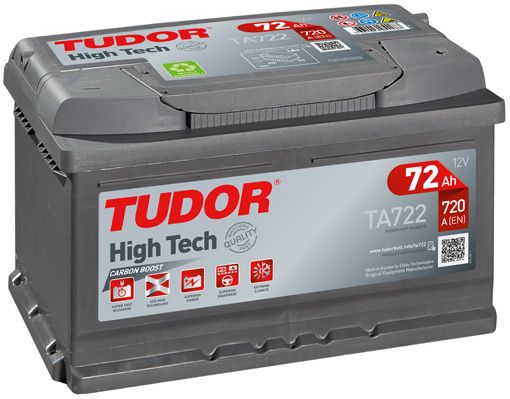 Аккумулятор TUDOR 72Ah 720A (обратная 0) 278x175x175