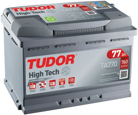 Аккумулятор TUDOR 77Ah 760A (обратная 0) 278x175x190